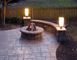 Stamped Concrete Patio Gas Fire Pit