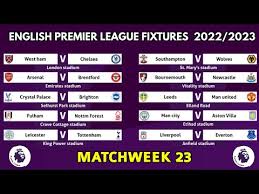 english premier league fixtures 2022