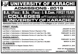 karachi university ba bsc b com