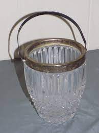 Buy Vintage Cut Glass Ice Bucket Silver