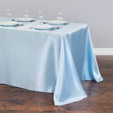 Linentablecloth 90 X 132 In Rectangular Satin Tablecloth Baby Blue