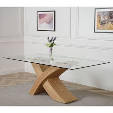 Glass Dining Table Oak Furniture King