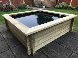 10small inground backyard pond with pond liner. 44mm Tanalised Log Timber Garden Pond Kits With Pond Liner Size 2 4x2 4 To 2 4x3 0 In Various Depths 4180575