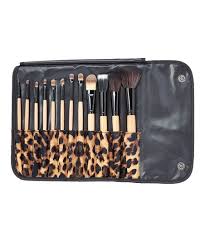 leopard makeup brush set