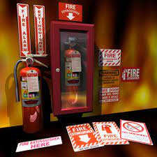 3d extinguisher cabinet 01 flame