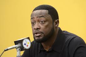 Steelers coach Mike Tomlin speaks to the media during his weekly press conference at the Steelers South Side training facility yesterday. - 20131105arTomlinSports02-1