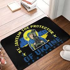 the protector of ukraine doormat flag