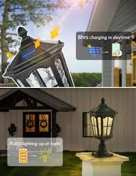 Outdoor Solar Lamp Post Light With 3
