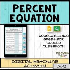 Percent Equation Digital Matching