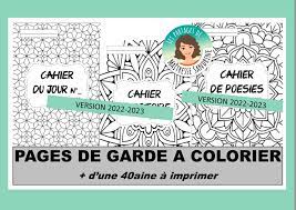 Page De Garde Cahier De Dictées Ce1 - Pages de garde à colorier 2022-2023 - Les partages de Maîtresse Sandrine