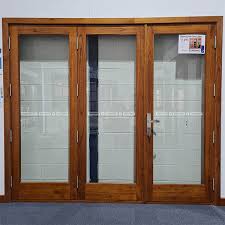 solid cedar 3 panel bi fold french doors