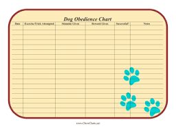Printable Dog Obedience Chart