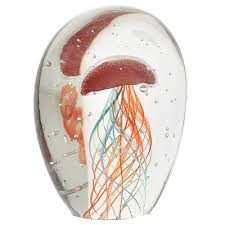 Red Glass Jellyfish Figure Or