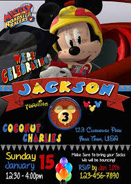 Mickey Mouse Digital Birthday Invitation Mickey And The Roadster Racers
