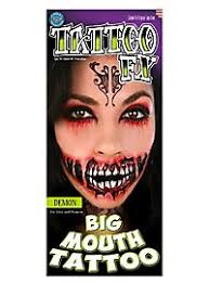 zombie giant mouth adhesive tattoo