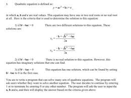 Solved 3 Quadratic Equation Is Defined