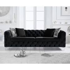 alegra black velvet sofa living room