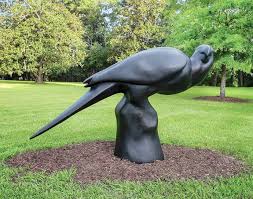 Garden Bird Statue Of Parakeet Bronze