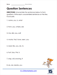 word order worksheets 15 worksheets com