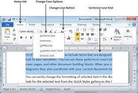 change text case in word 2010