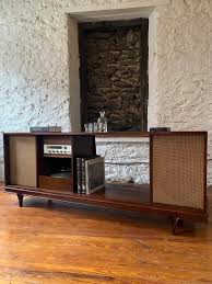 mid century stereo console mid century