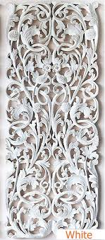 Ornate Wall Art Carved Wood Teak Panel