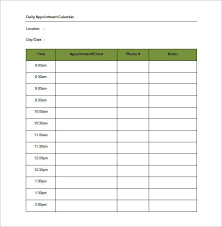 These templates are compatible with various versions of excel one of the benefits of using a calendar created in excel is that it offers flexibility with formatting, making it easy to adjust a template to meet your needs. Appointment Schedule Templates 11 Free Word Excel Pdf Formats Samples Examples Forms