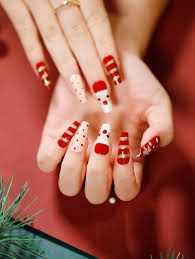 nails long coffin santa christmas