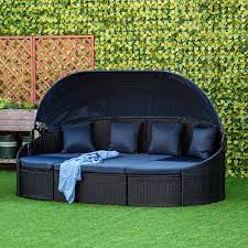Rattan Daybed Patio Pe Wicker