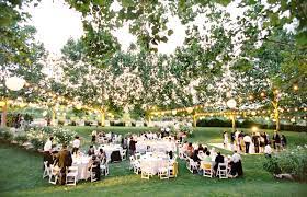 outdoor wedding with string lights 9