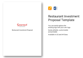 Restaurant Investment Proposal Template In Word Apple Pages