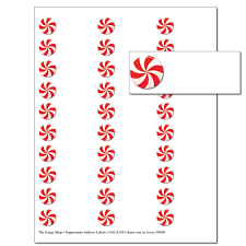 peppermints address labels holiday