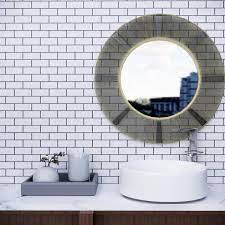brick joint matte porcelain mosaic wall