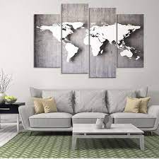 world map multi panel canvas wall art