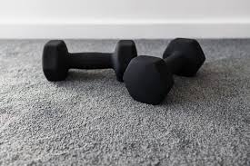 exercise equipment on carpet