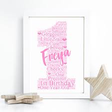 personalised 1st birthday print baby