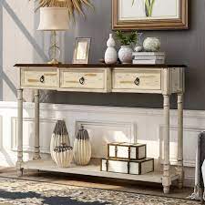 Urtr 51 In Beige Rectangle Wood Console
