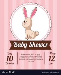 Baby Shower Card Invitation Save Date Rabbit Vector Image