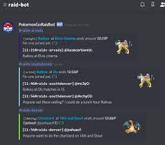 GitHub - wpatter6/PokemonGoDiscordRaidBot: Discord bot for Pokemon Go raids  to help clean up active servers.