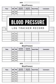 Blood Pressure Log Record Health Planner Blood Pressure Tracker Blood Pressure Journal Blood Pressure Form Template Blood Pressure Sheet Blood