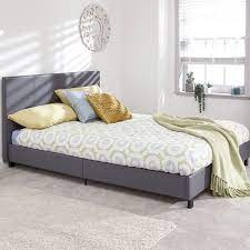 Bugi Double Bed Faux Leather Grey 4