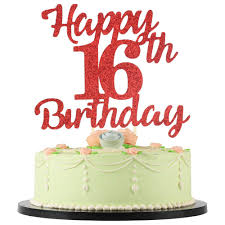 Happy 16 th birthday cake. Lveud 16th Birthday Cake Topper For Happy Birthday 16 Red Flash 16th Cake Topper Happy Birthday Cake Topper Cake Ornament 16th Buy Online In Mauritius At Mauritius Desertcart Com Productid 172701497