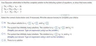 Answered Use Gaussian Elimination To