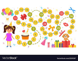 Happy Birthday Board Game Template Royalty Free Vector Image