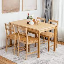 5 piece dining set bamboo dining table