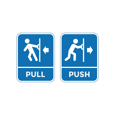 Push And Pull Sign Template Vector Door