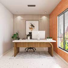 walnut bronze home office design with