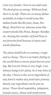 write an essay on your favourite dish