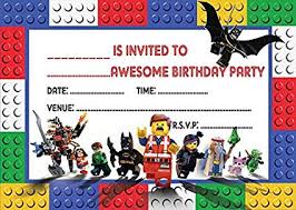 Lego Movie Childrens Birthday Party Invites Invitations X 10 Pack