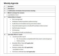 Free 9 Weekly Agenda Samples In Pdf Word